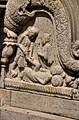 Kandy - The Sacred Tooth Relic Temple, the New Shrine Room. Details of the stone decorations of the external entrance.