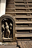 Kandy - The Sacred Tooth Relic Temple, guardstones of the stairway leading to the New Shrine Room.