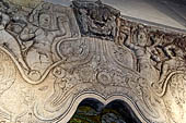 Kandy - The Sacred Tooth Relic Temple, detail of the makara torana archway of the entrance to the shrine.