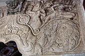 Kandy - The Sacred Tooth Relic Temple, detail of the makara torana archway of the entrance to the shrine.