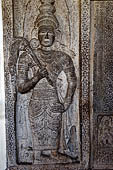 Kandy - The Sacred Tooth Relic Temple, detail of the carved stone entrance to the shrine. 