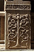 Kandy - The Sacred Tooth Relic Temple, the New Shrine Room. Details of the stone decorations of the external entrance.