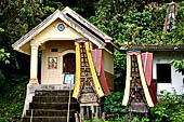 Bori Parinding villages - traditional toraja burial marked by two miniature tongkonan